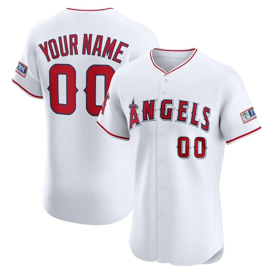 Custom White LAA Baseball Shirt Top