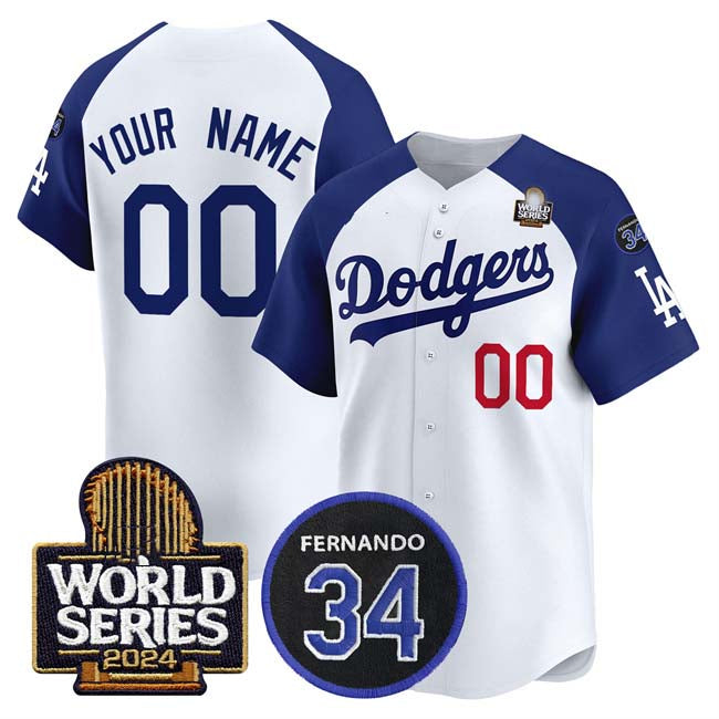 Custom White 2024 LAD Baseball Shirt Top
