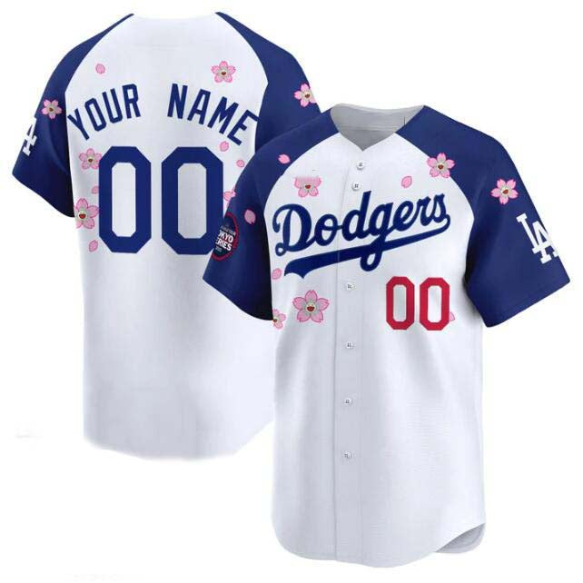 Custom White 2025 LAD Baseball Shirt Top