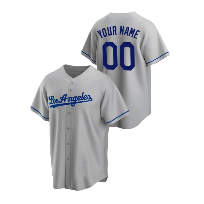 Custom Gray LAD Baseball Shirt Top
