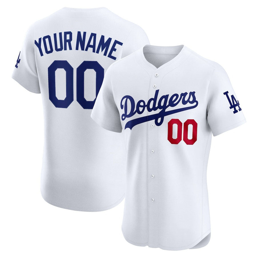 Custom White LAD Baseball Shirt Top