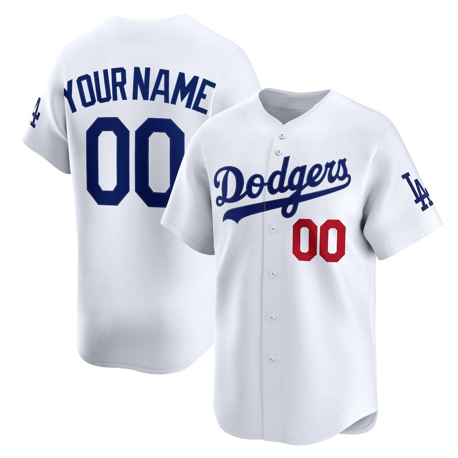 Custom White LAD Baseball Shirt Top