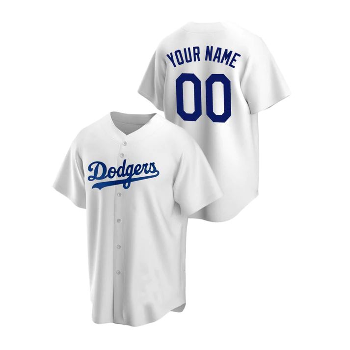 Custom White LAD Baseball Shirt Top