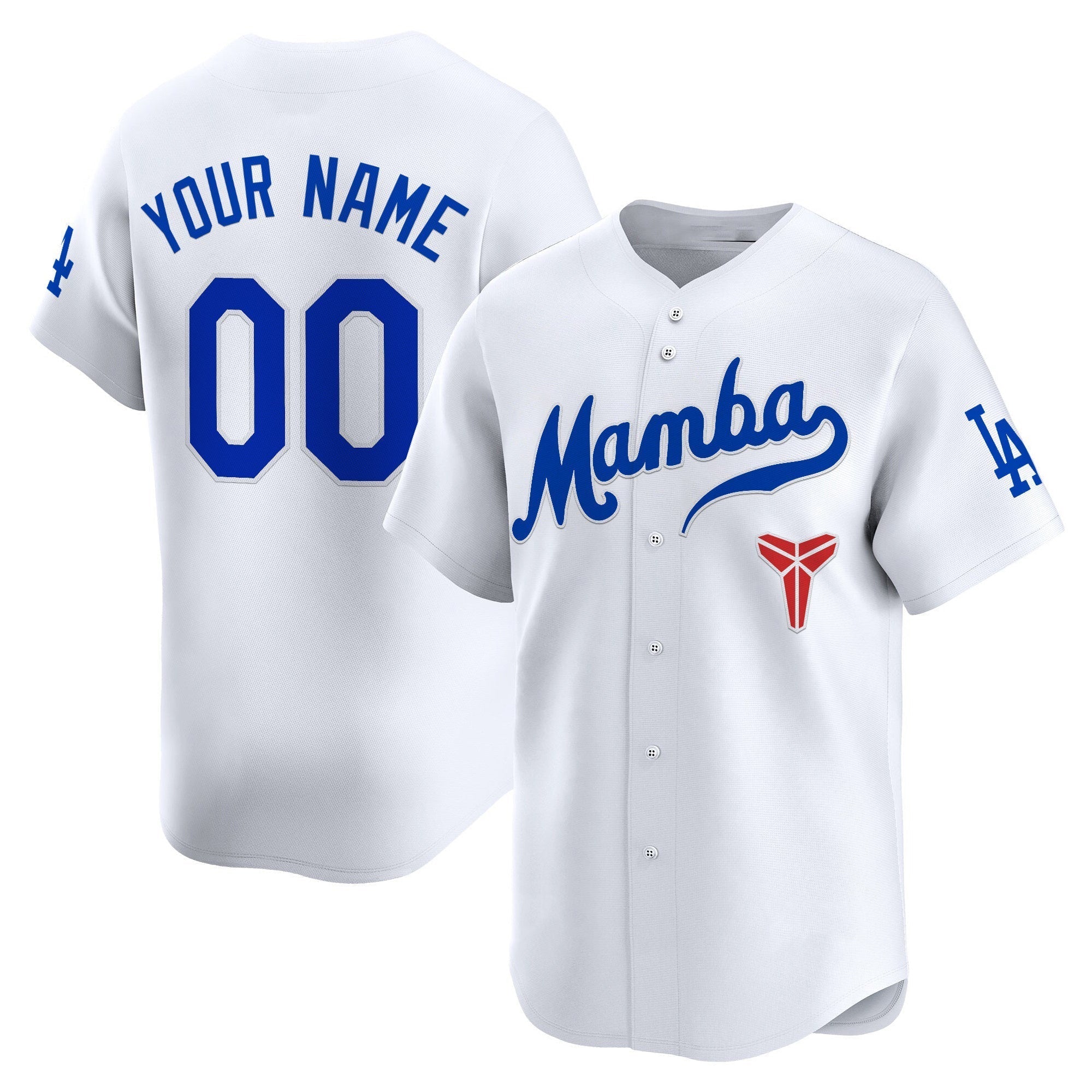 Custom White LAD Baseball Shirt Top