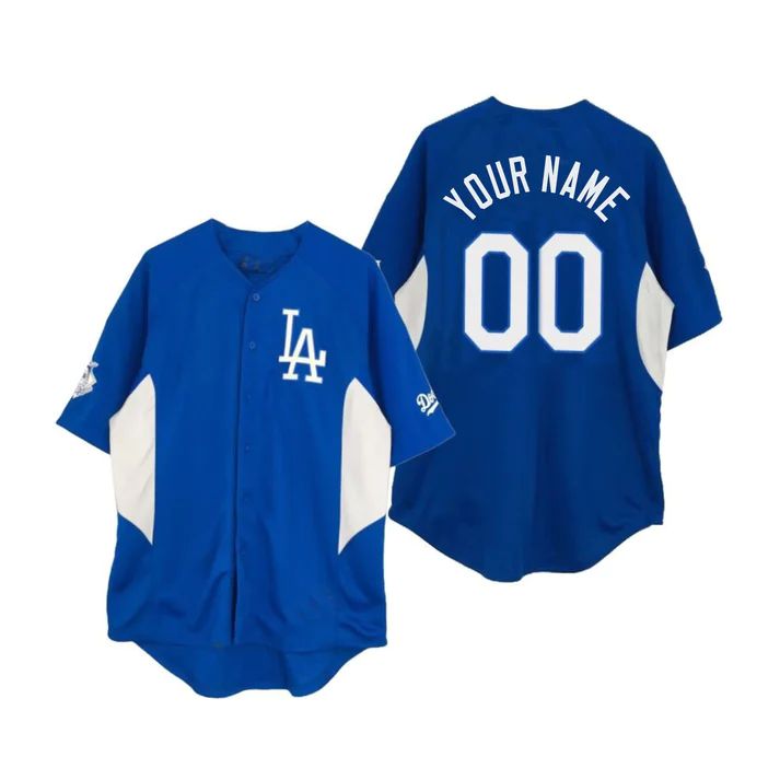 Custom Blue LAD Baseball Shirt Top