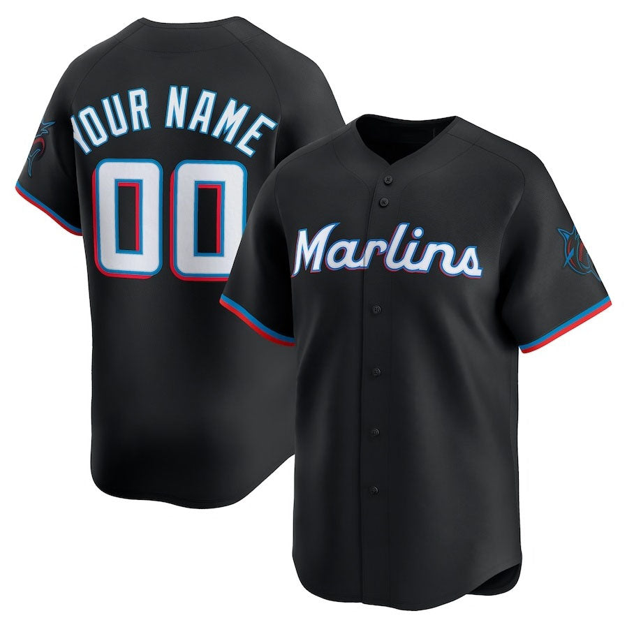 Custom Black MIA Baseball Shirt Top