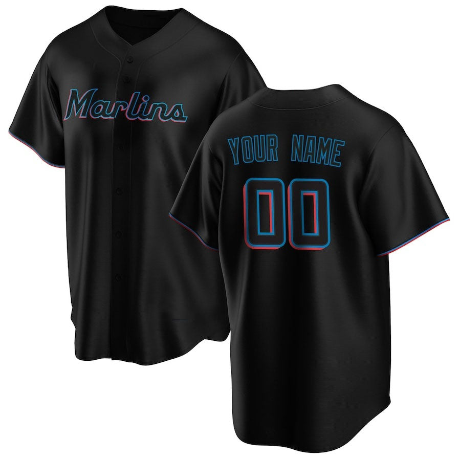 Custom Black MIA Baseball Shirt Top