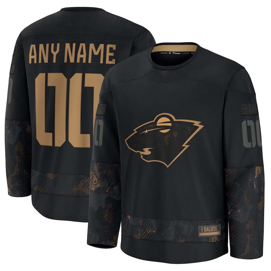 Custom Black 2024 MIN Hockey Shirt Top