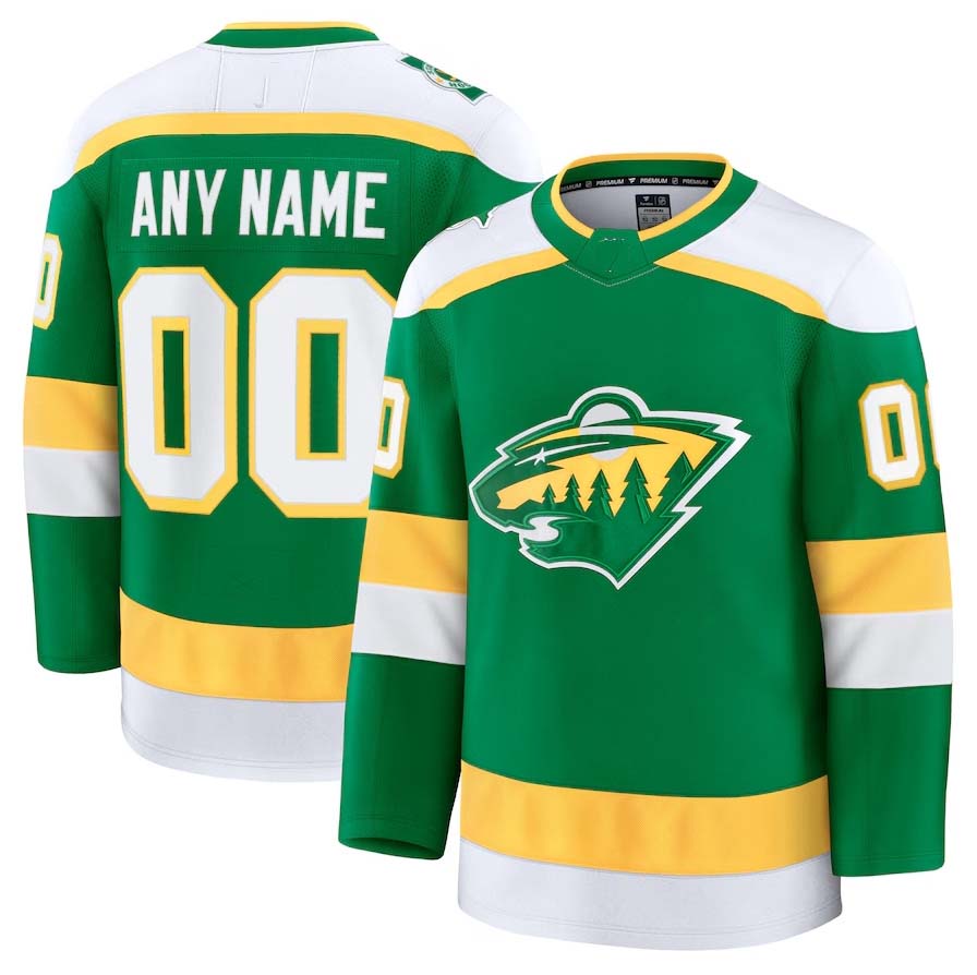Custom Green MIN Hockey Shirt Top