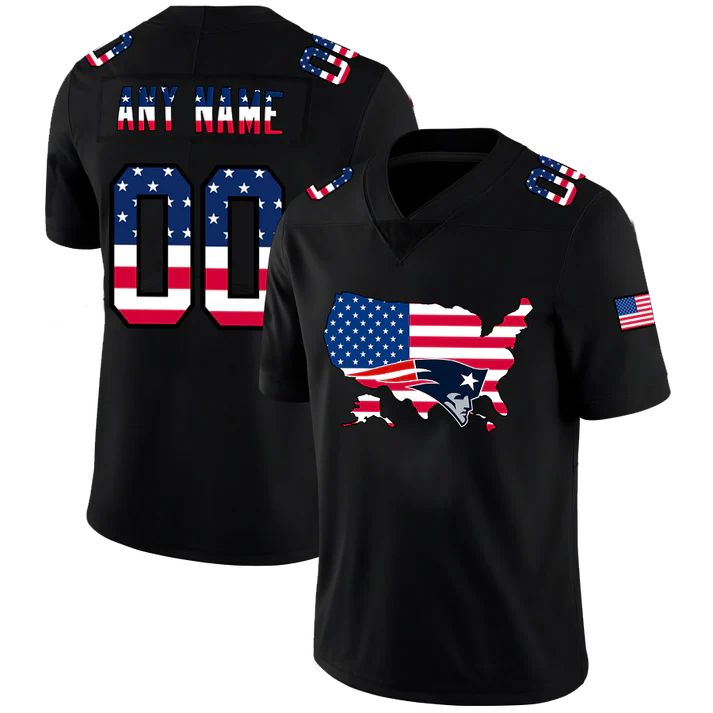 Custom Black NE Football Shirt Top