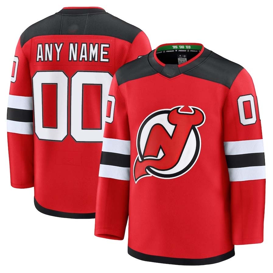 Custom Red NJD Hockey Shirt Top