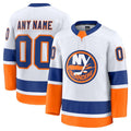 Custom White NYI Hockey Shirt Top