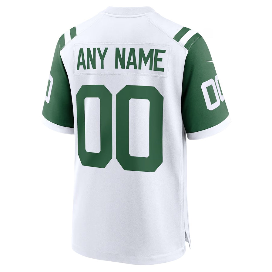 Custom White NYJ Football Shirt Top