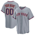 Custom Gray NYM Baseball Shirt Top