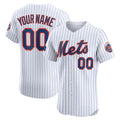 Custom White NYM Baseball Shirt Top