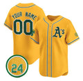 Custom Gold OAK Baseball Shirt Top