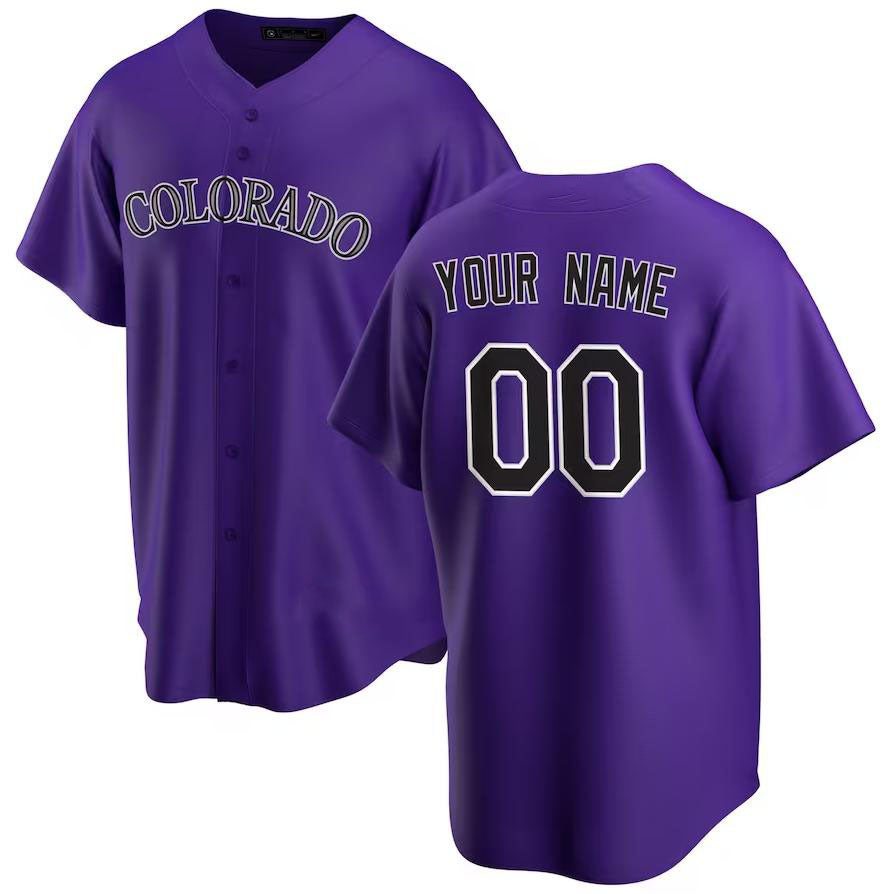 Custom Purple COL Baseball Shirt Top