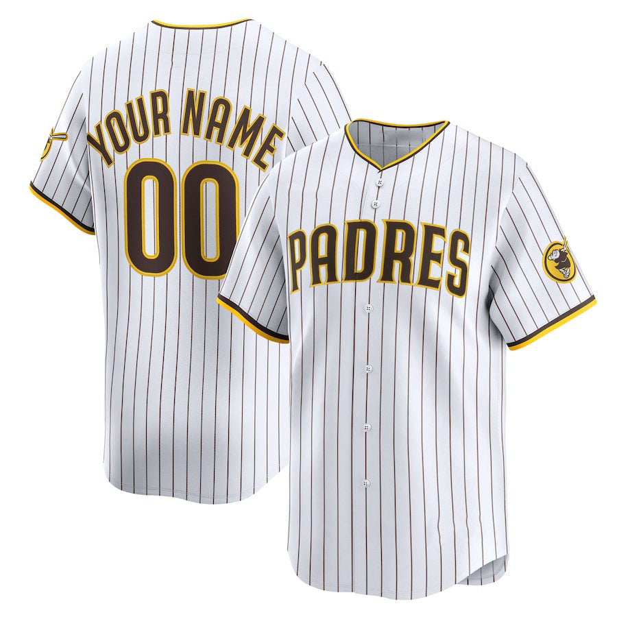 Custom White SD Baseball Shirt Top