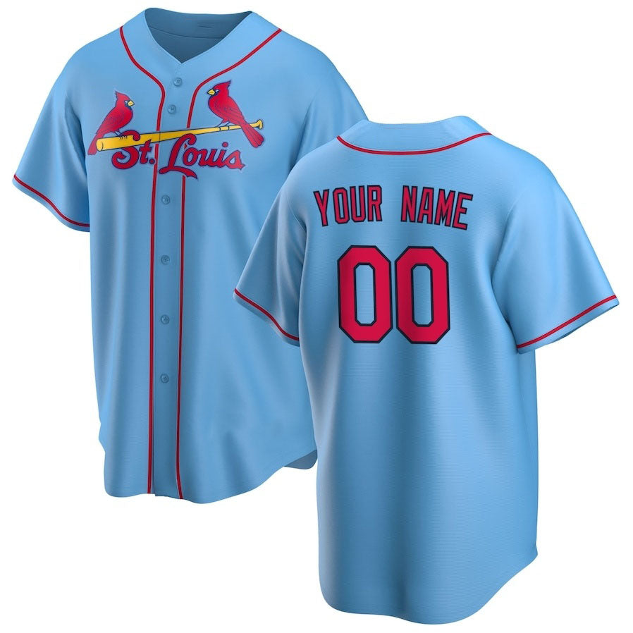 Custom Light Blue STL Baseball Shirt Top