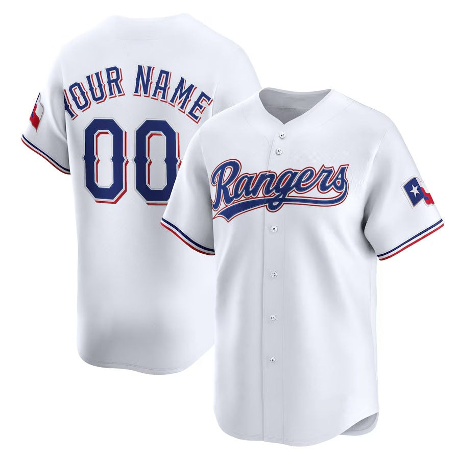 Custom White TEX Baseball Shirt Top