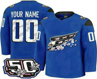 Custom Blue WSH Hockey Shirt Top