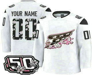 Custom White WSH Hockey Shirt Top