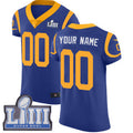Custom Royal Blue Super Bowl LAR Football Shirt Top