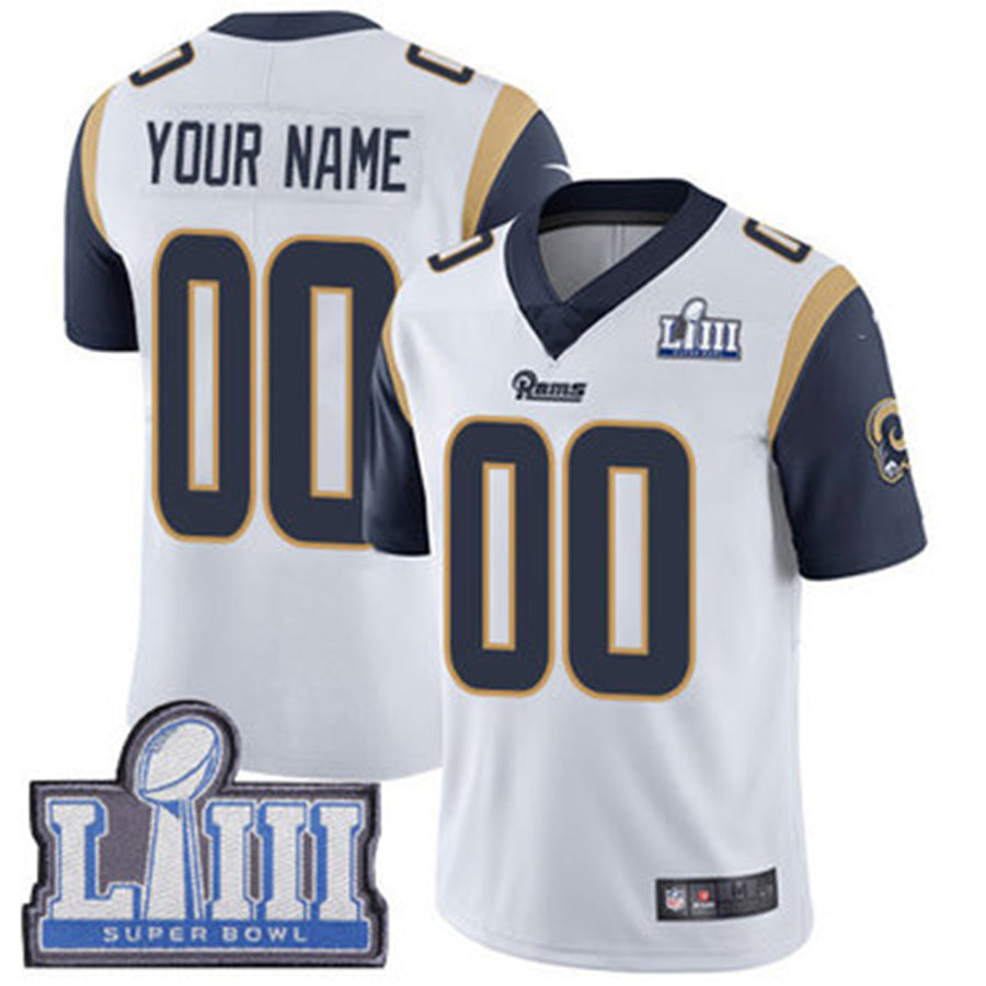 Custom White Super Bowl LAR Football Shirt Top