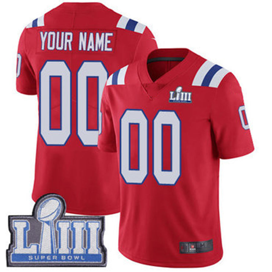 Custom Red Super Bowl NE Football Shirt Top