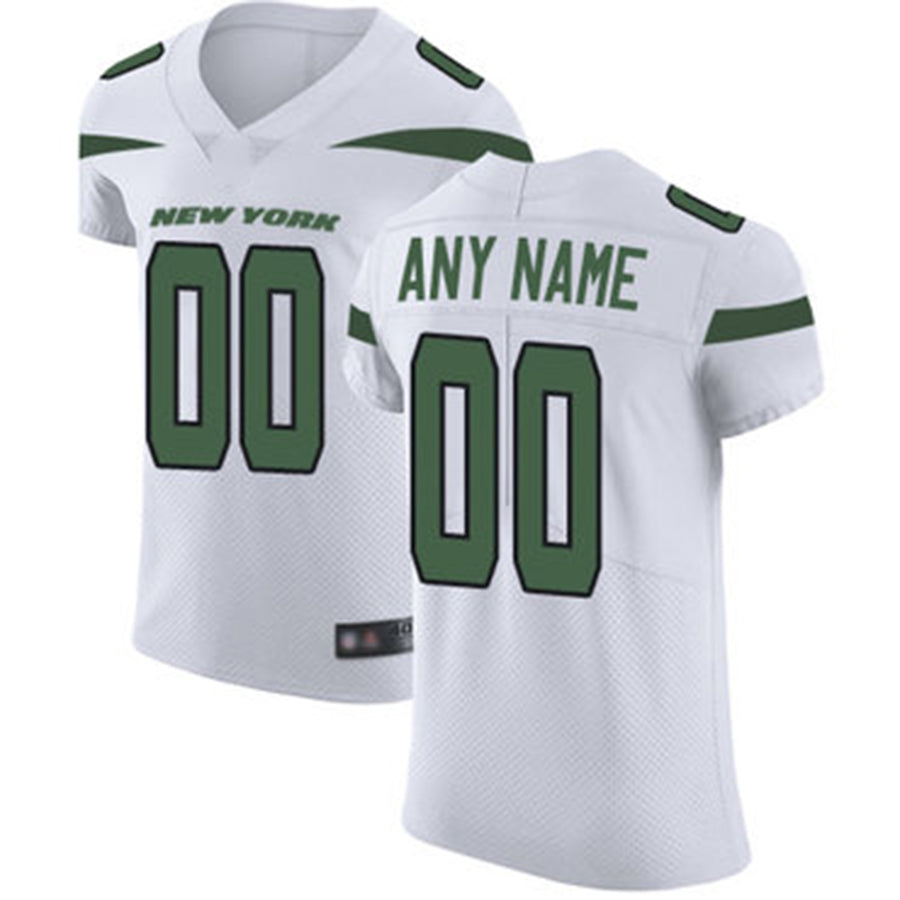 Custom White NYJ Football Shirt Top