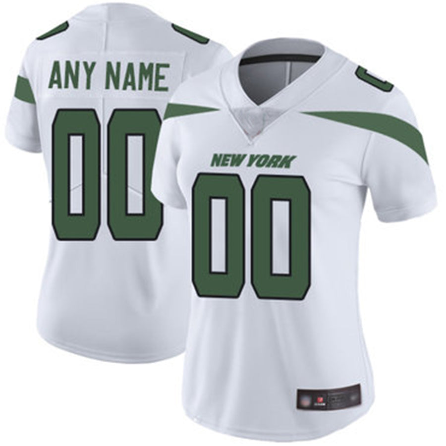 Custom White NYJ Football Shirt Top