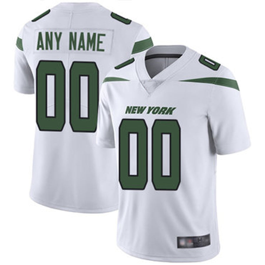 Custom White NYJ Football Shirt Top