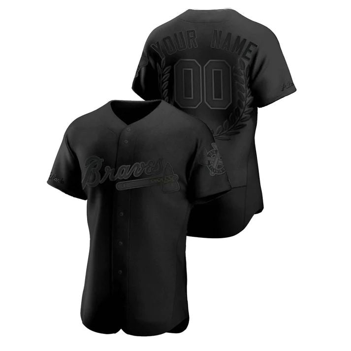 Custom Black ATL Baseball Shirt Top