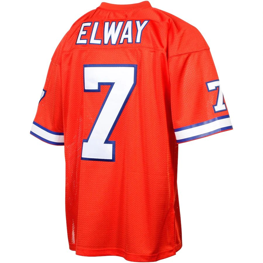 Custom #7 Orange Throwback DEN Football Shirt Top