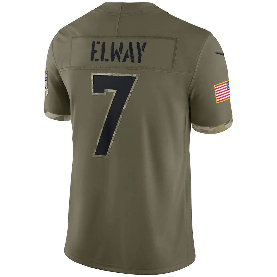 Custom #7 Olive 2022 DEN Football Shirt Top