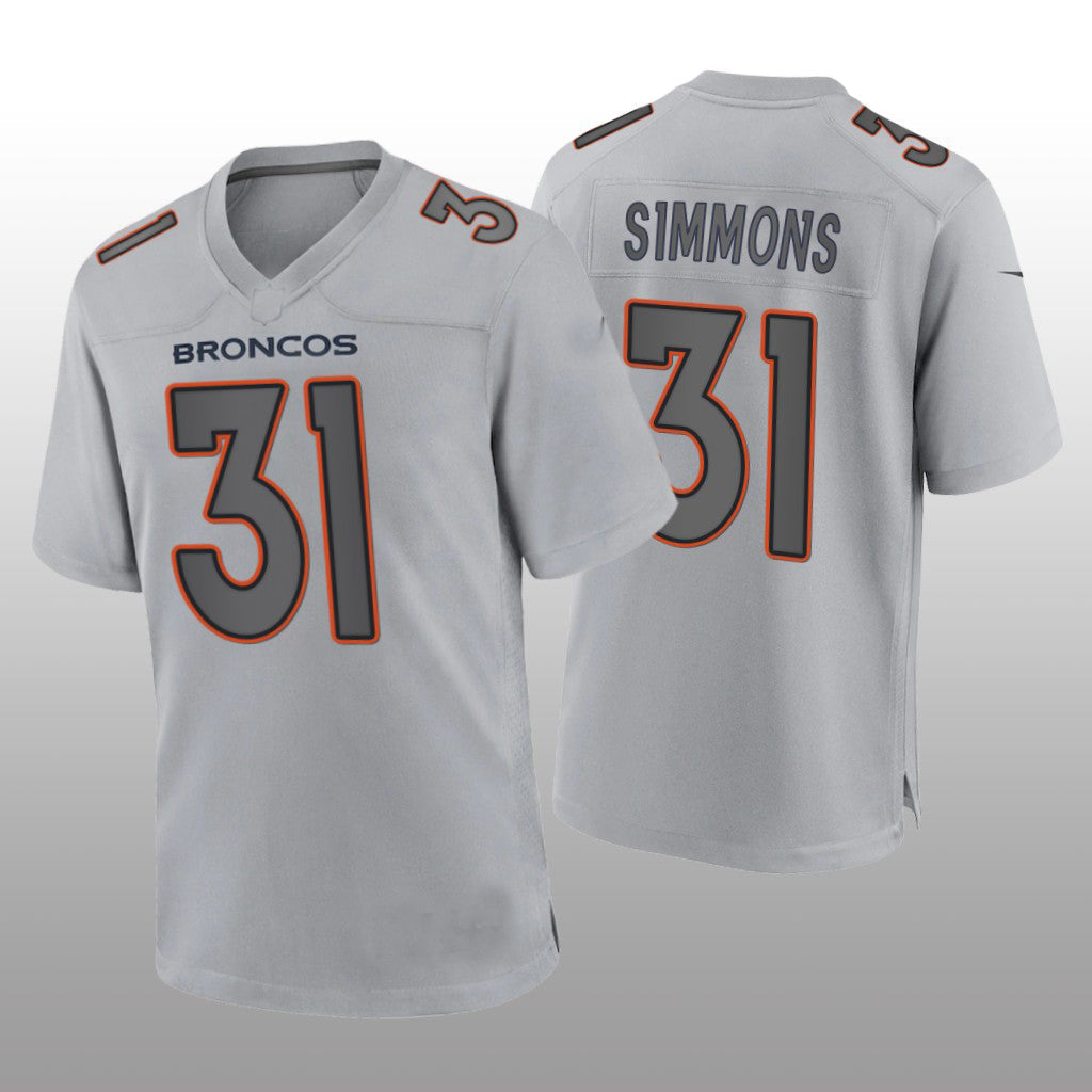 Custom #31 Gray DEN Football Shirt Top