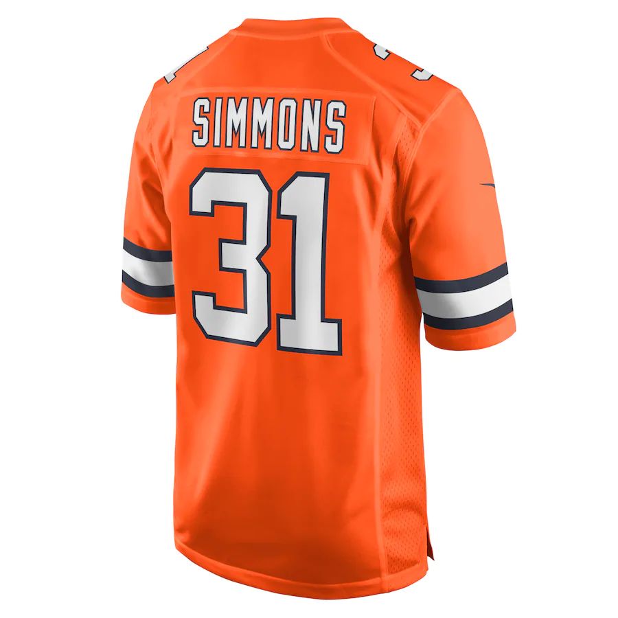 Custom #31 Orange DEN Football Shirt Top