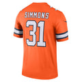 Custom #31 Orange DEN Football Shirt Top