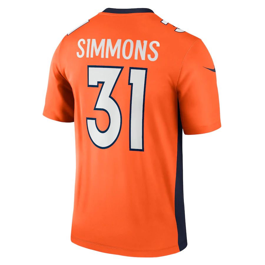 Custom #31 Orange DEN Football Shirt Top