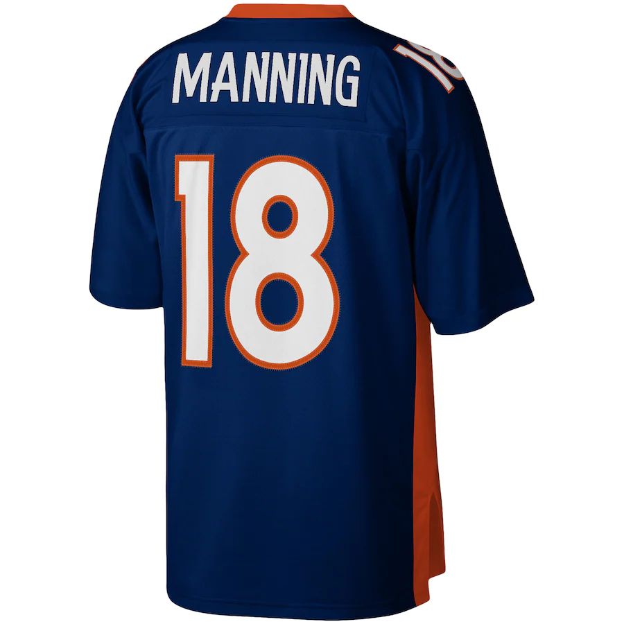 Custom #18 Navy 2015 DEN Football Shirt Top