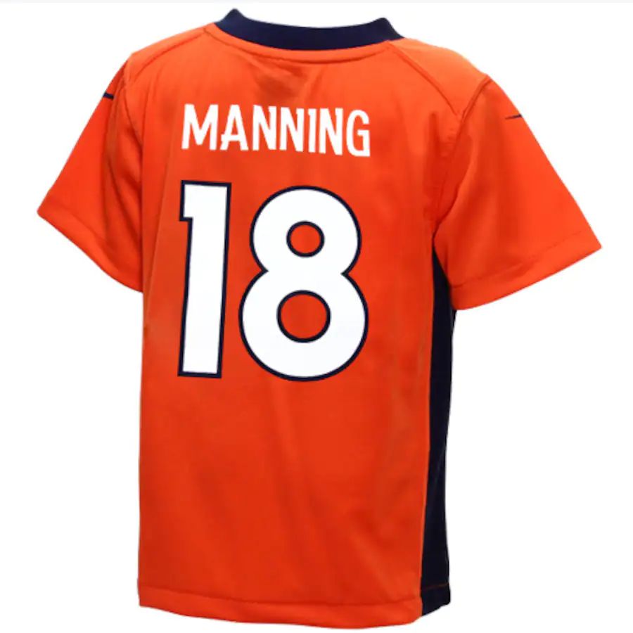Custom #18 Orange DEN Football Shirt Top