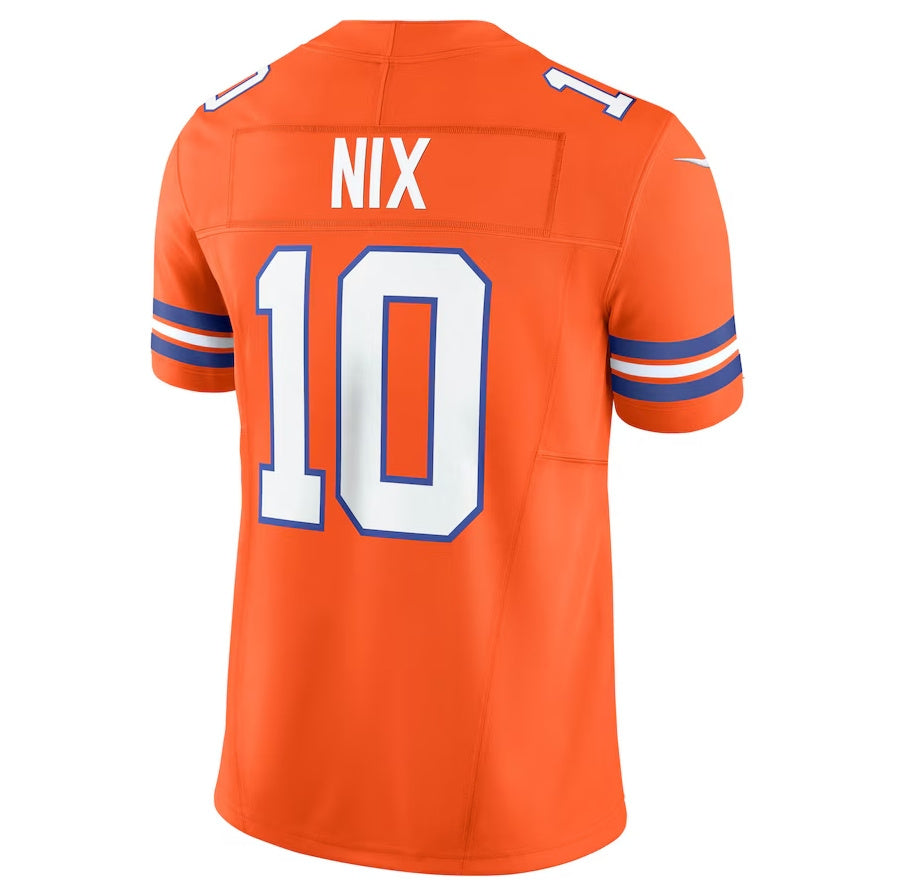 Custom #10 Orange DEN Football Shirt Top