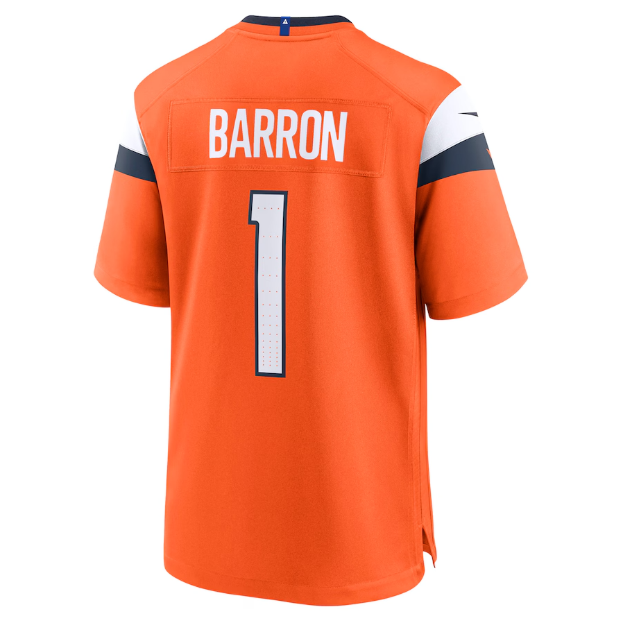 Custom #1 Orange 2025 DEN Football Shirt Top