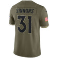 Custom #31 Olive 2022 DEN Football Shirt Top