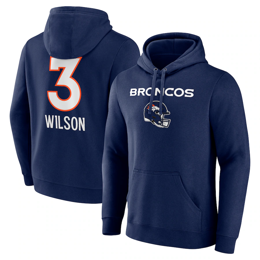 Custom #3 Navy DEN Football Shirt Top