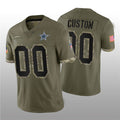 Custom Olive 2022 DAL Football Shirt Top