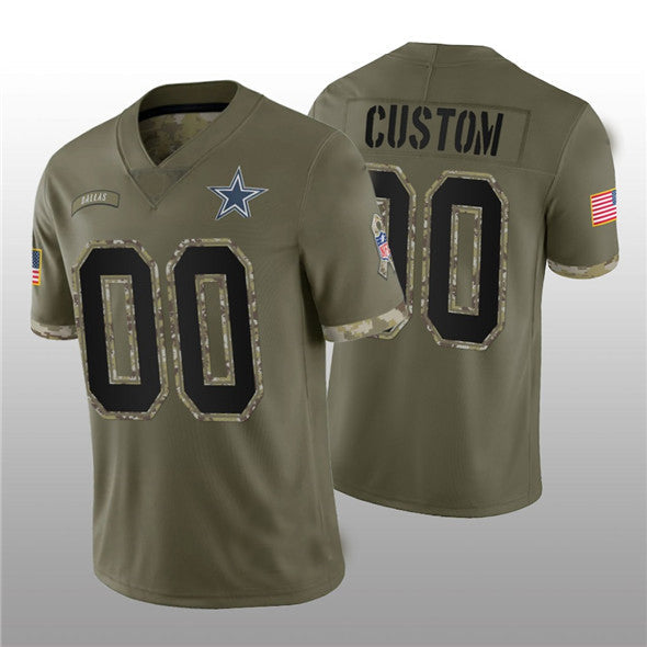 Custom Olive 2022 DAL Football Shirt Top