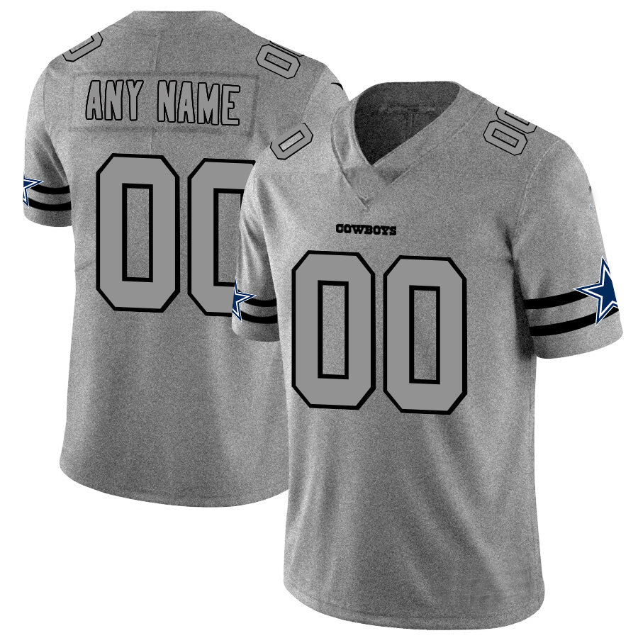Custom Gray 2019 DAL Football Shirt Top
