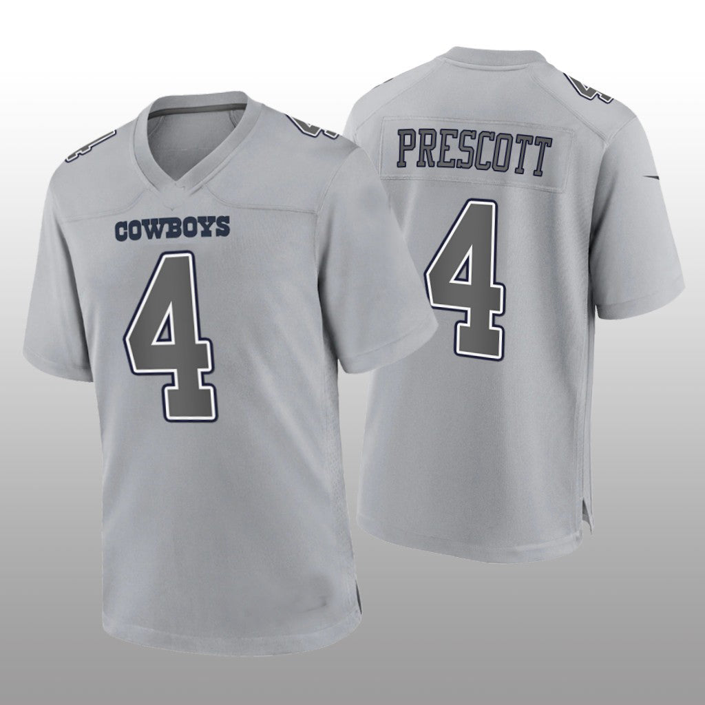 Custom #4 Gray DAL Football Shirt Top