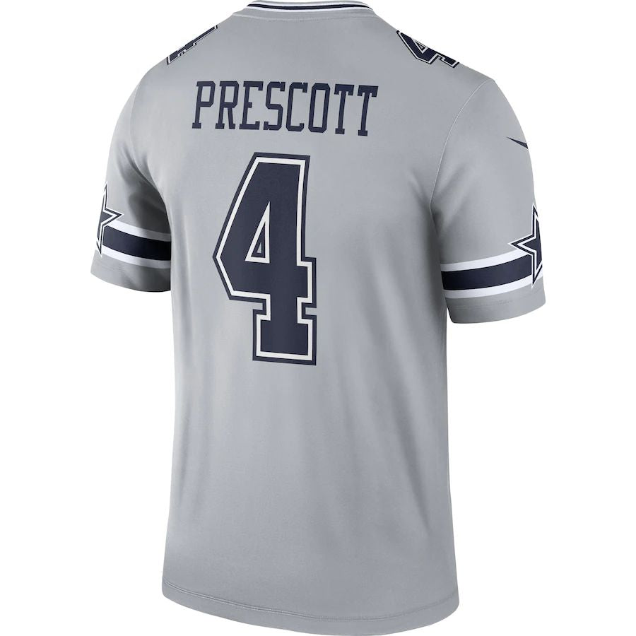 Custom #4 Gray DAL Football Shirt Top
